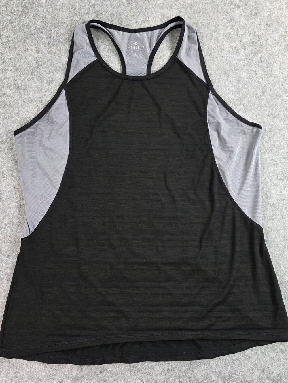 Athleta Black & Light Gray Racerback Training Tank Sz XL Top Gym Workout
